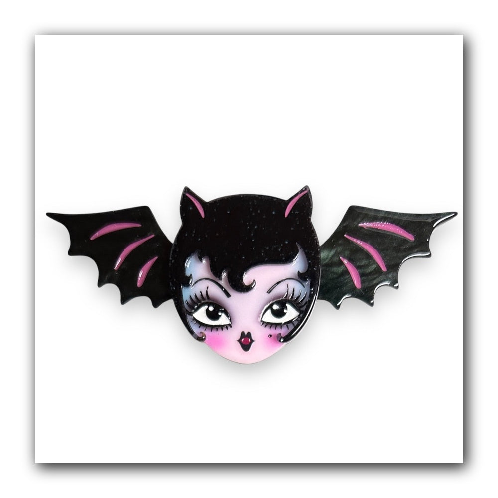 Lily the Vamp Brooch by Miss Fluff x Lipstick & Chrome — Vampire Girl Halloween Pin