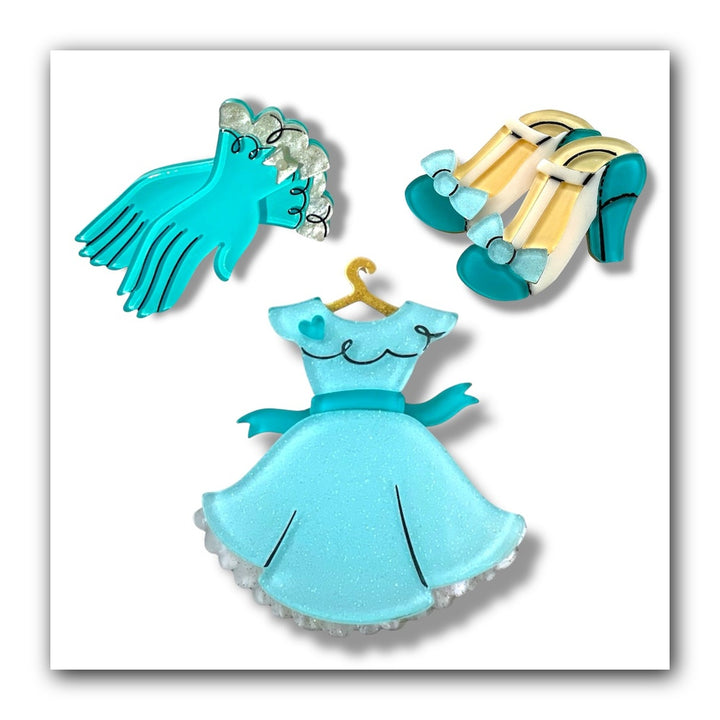Dolled Up Essentials Bundle by Asia Ellington x Lipstick & Chrome — Vintage Glam Mini Brooch Set