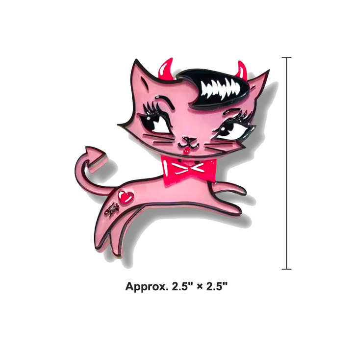 Bad Kitty Brooch by Miss Fluff x Lipstick & Chrome — Vintage Pin-Up Cat Pin