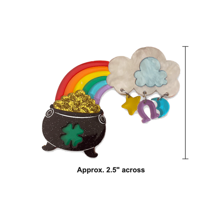 Clover the Rainbow Brooch by Lipstick & Chrome