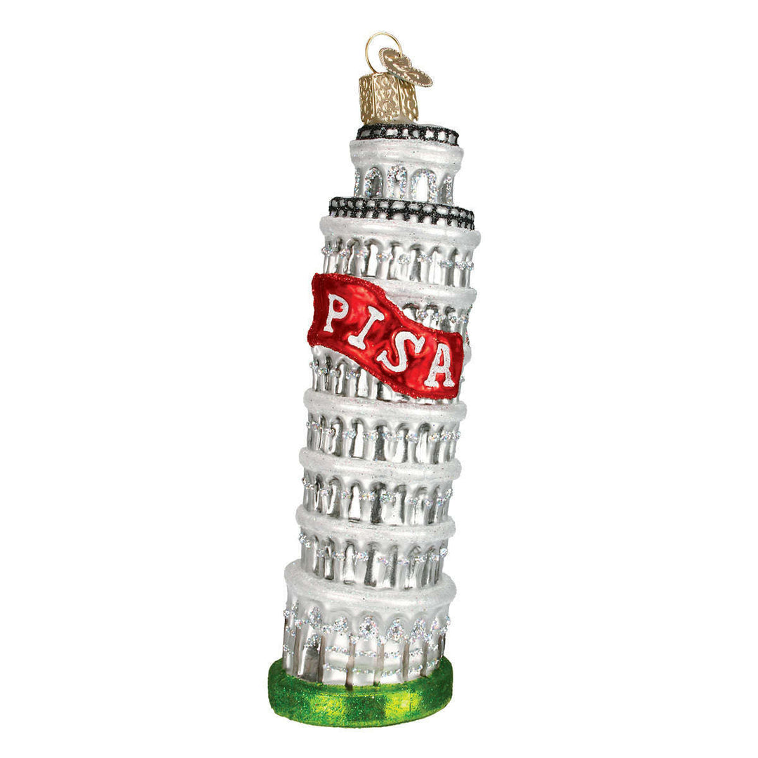 Old World Christmas Leaning Tower of Pisa Blown Glass Ornament