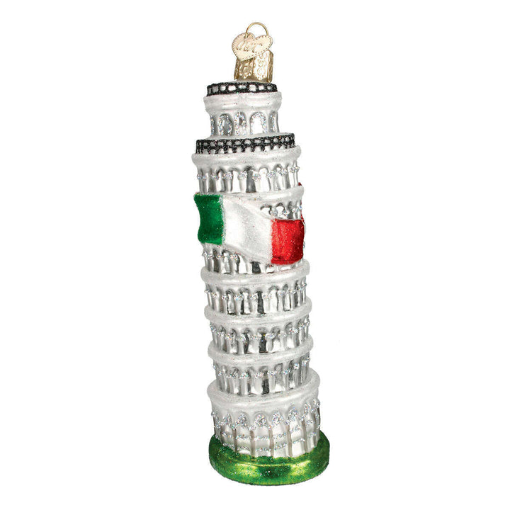 Old World Christmas Leaning Tower of Pisa Blown Glass Ornament