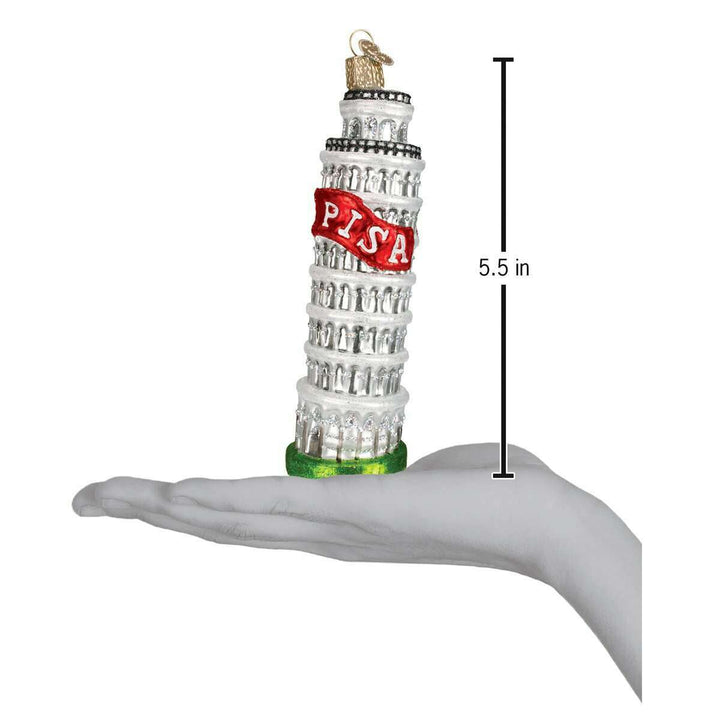 Old World Christmas Leaning Tower of Pisa Blown Glass Ornament