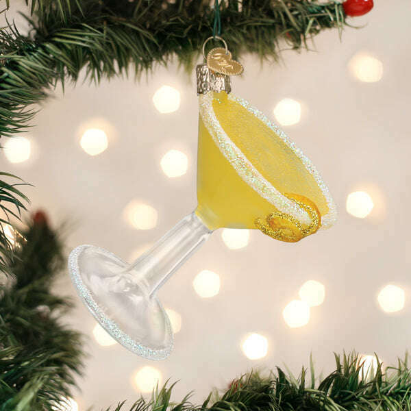 Old World Christmas Lemon Drop Martini Blown Glass Ornament
