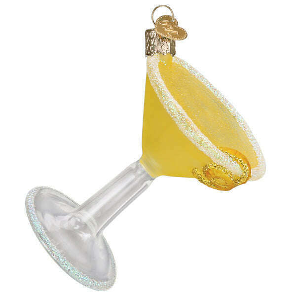 Old World Christmas Lemon Drop Martini Blown Glass Ornament