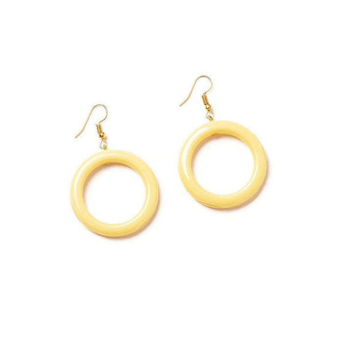 Buttery Heavy Carve Drop Hoop Earrings by Splendette image