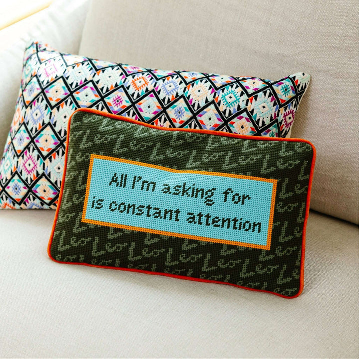 Leo Needlepoint Pillow