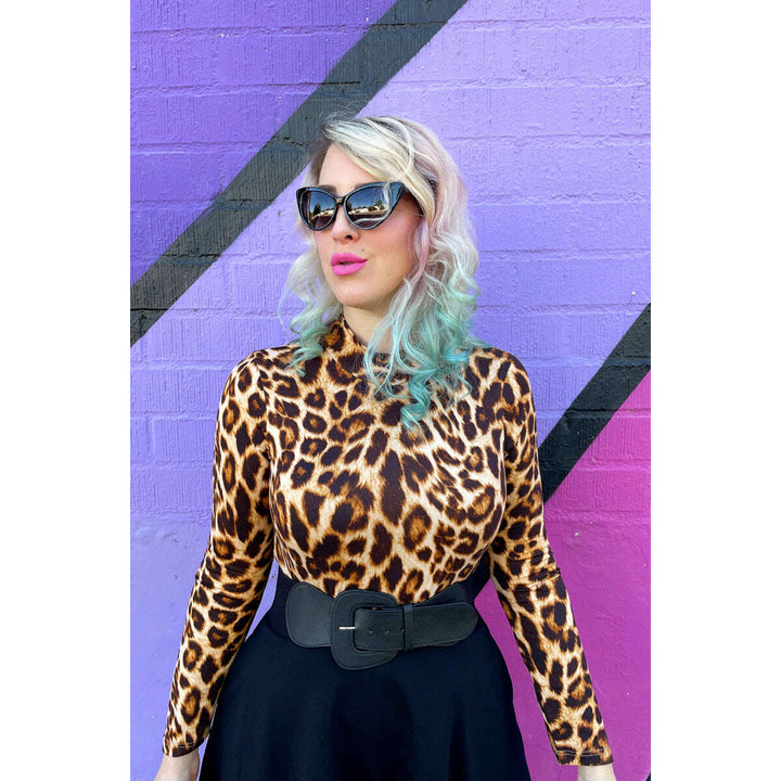 Leopard Mock Neck Top