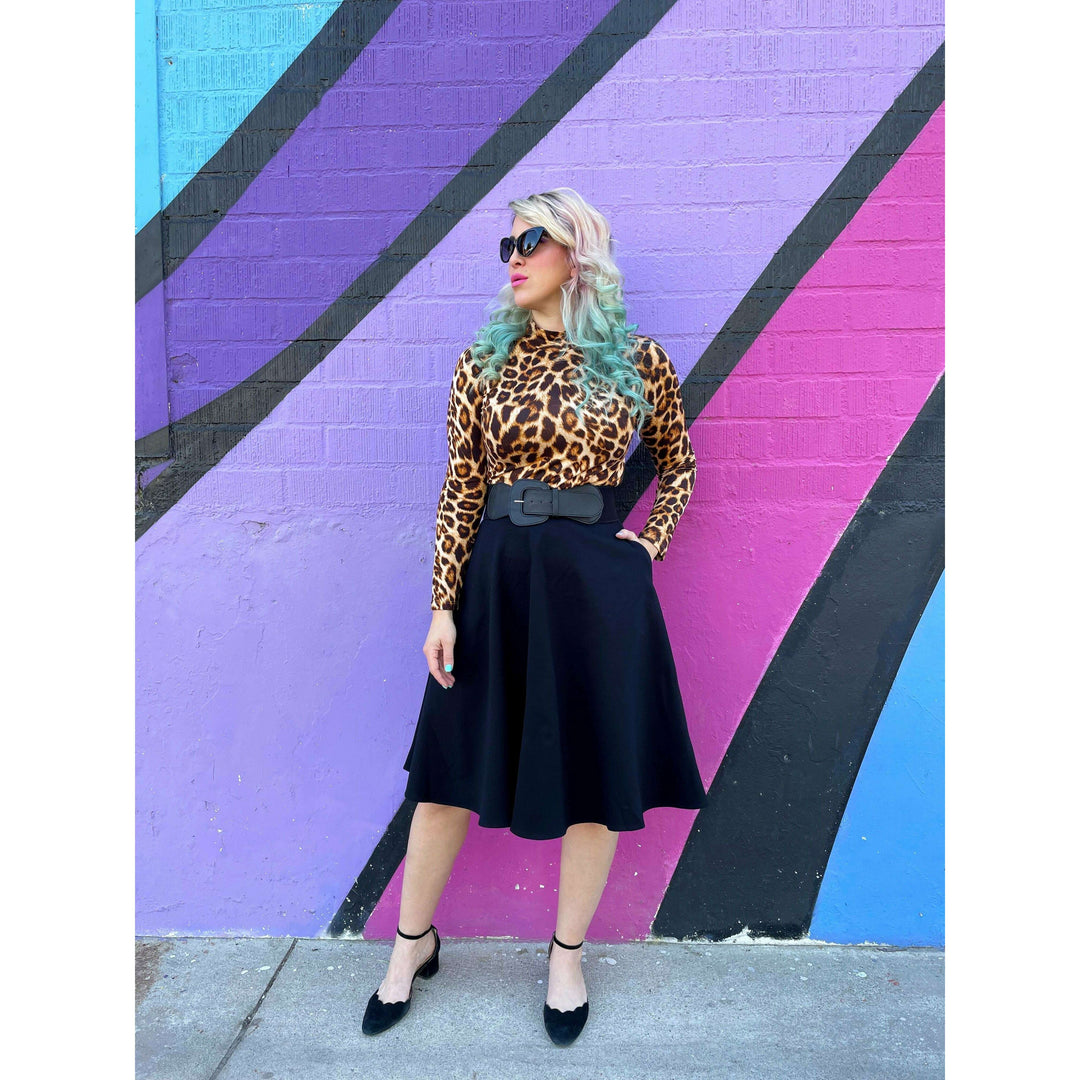 Leopard Mock Neck Top