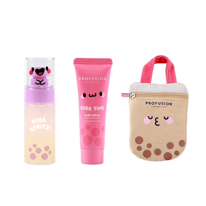 Let's Get Some Boba Body Spritz, Hand Lotion, and Reusable Pouch Set