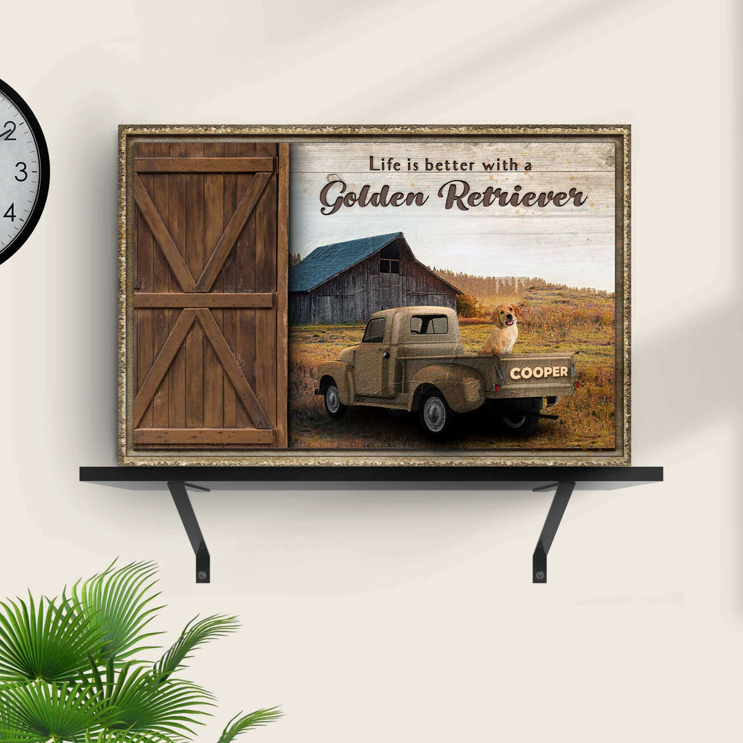 Life Is Better With A Golden Retriever Sign II