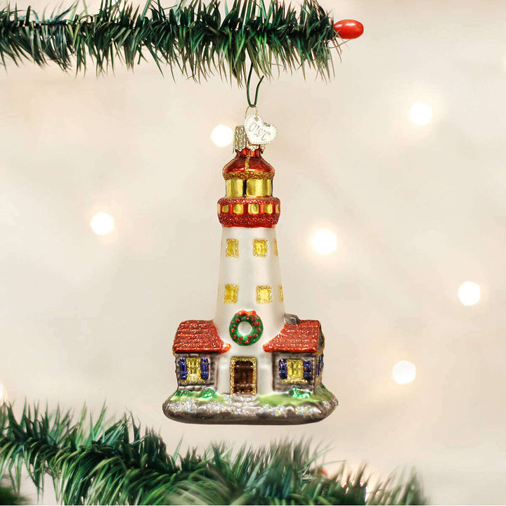 Old World Christmas Lighthouse Blown Glass Ornament