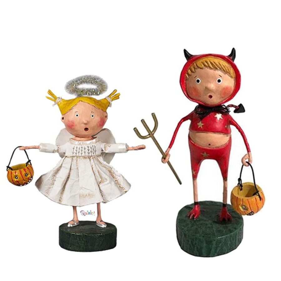 Lil' Devil and Lil' Angel Set of 2 Halloween Figurines by Lori Mitchell - Quirks!