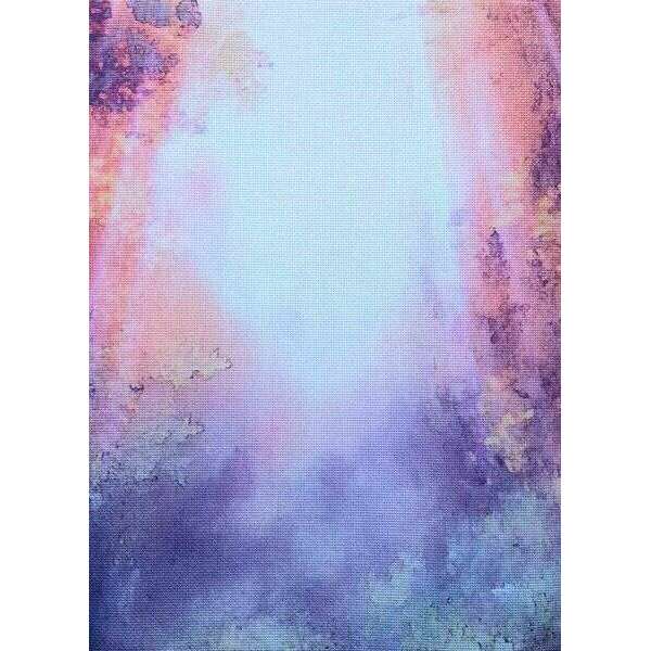 Lilac Sunset Designer Printed AIDA Fabric. Canvas for embroidery with an applied background  KF-1061A