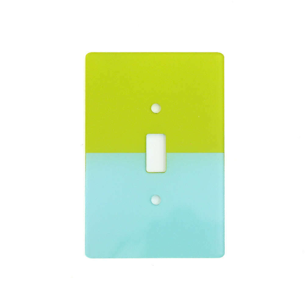 Lime and mint color acrylic block light switch plate