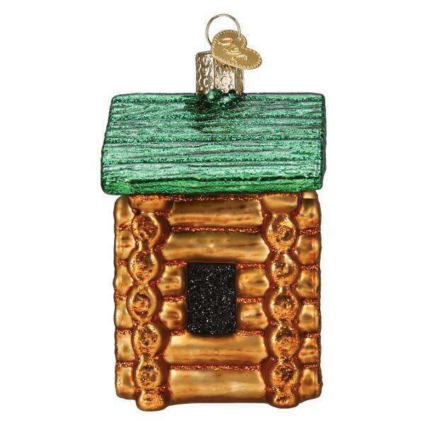Old World Christmas Lincoln Logs Blown Glass Ornament