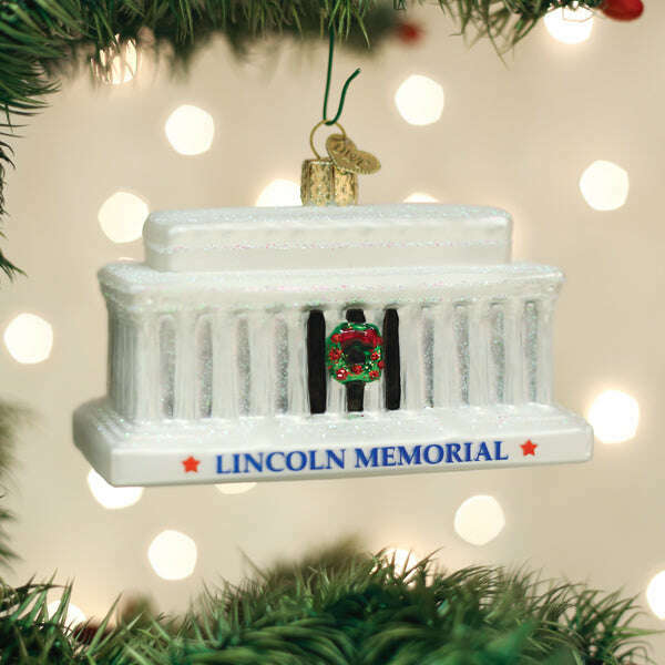 Old World Christmas Lincoln Memorial Blown Glass Ornament