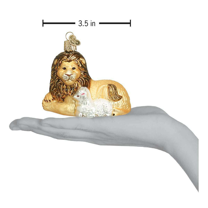 Old World Christmas Lion and Lamb Blown Glass Ornament