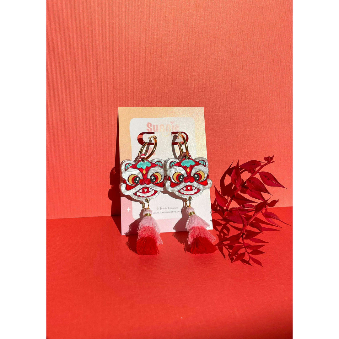 Lion Dance Earrings