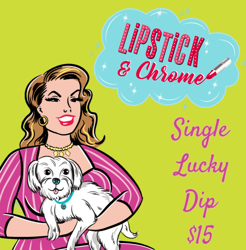 Lipstick & Chrome Lucky Dip mystery acrylic brooch — limited edition retro pin surprise
