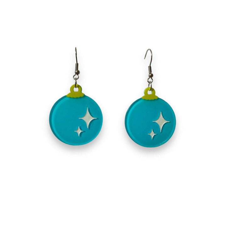 Christmas Bauble Drop Earrings by Lipstick & Chrome – view 2