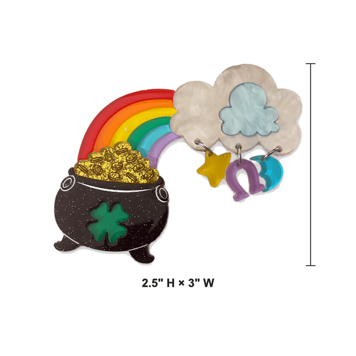 Clover the Rainbow Brooch by Lipstick & Chrome