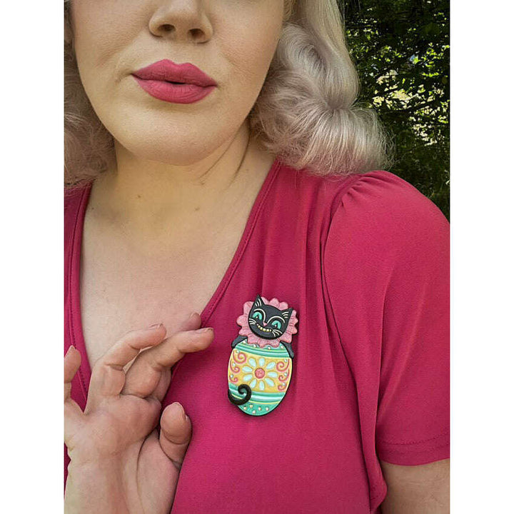 Eggcellent Easter Cat Brooch by Johanna Parker x Lipstick & Chrome – view 4