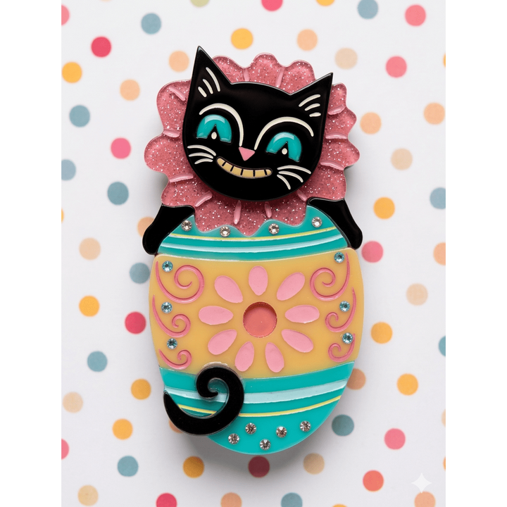 Eggcellent Easter Cat Brooch by Johanna Parker x Lipstick & Chrome – view 6