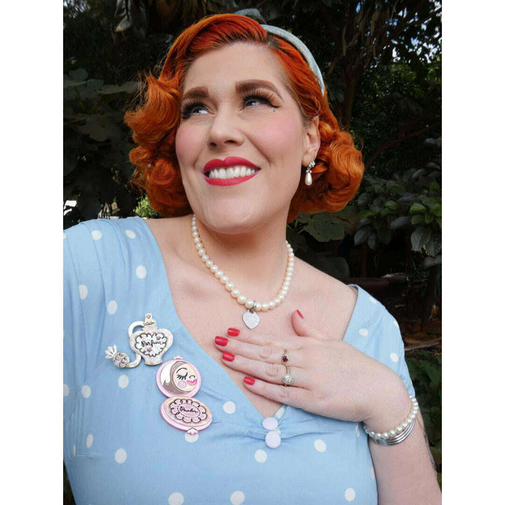Glamour in a Bottle Peach Brooch by Asia Ellington x Lipstick & Chrome – view 6
