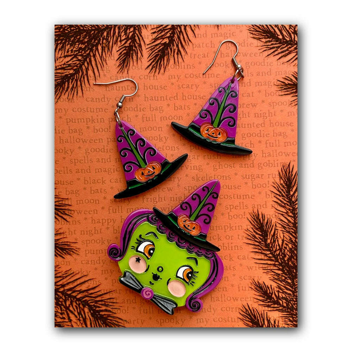 Hagatha and Her Hat Brooch & Earrings Set by Johanna Parker x Lipstick & Chrome – view 2