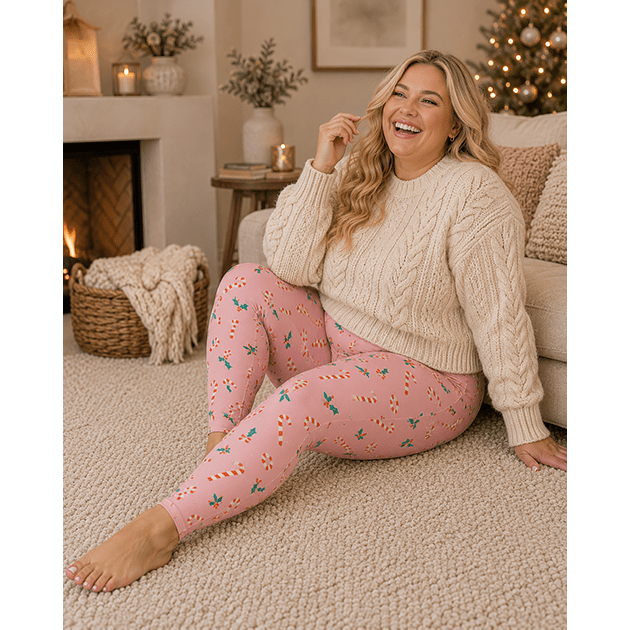 "Holiday Twist" Buttery Soft Leggings by Lipstick & Chrome