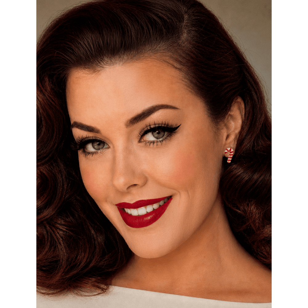 Itty-Bitty Candy Cane Earrings by Lipstick & Chrome – view 3