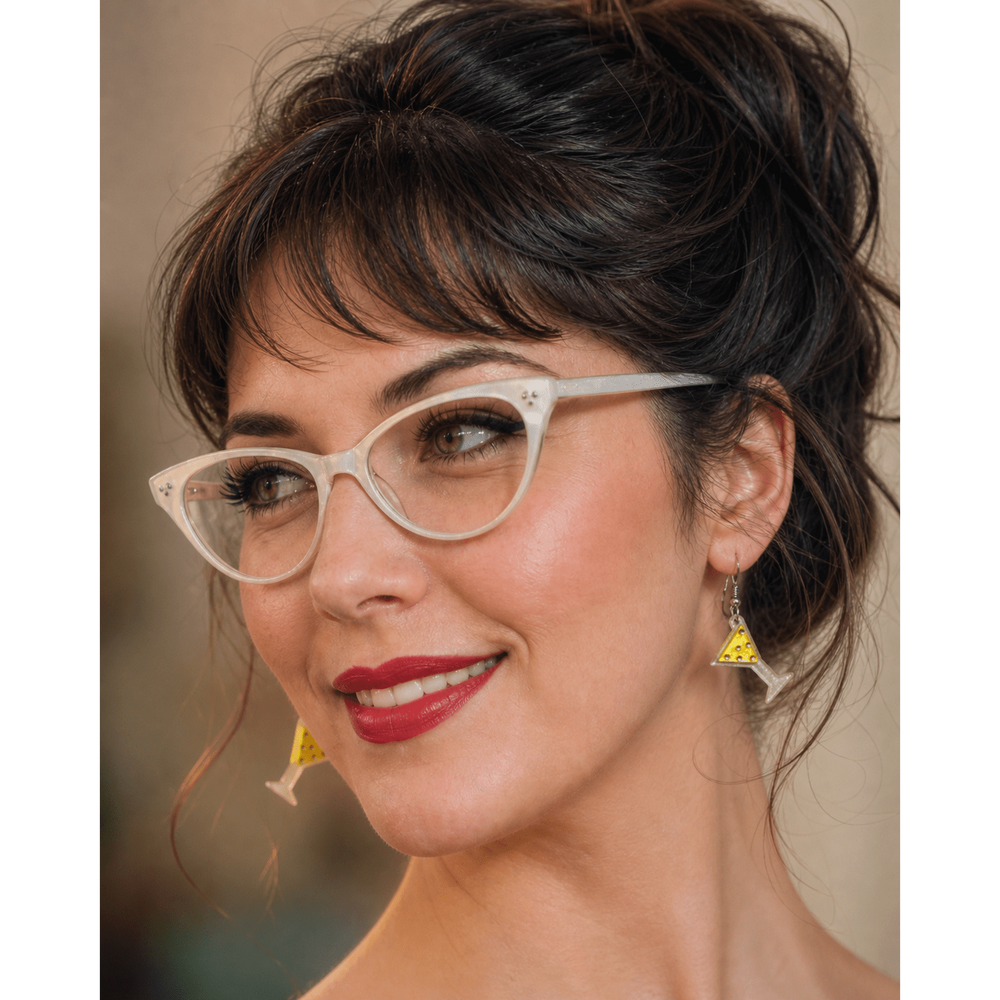 Martini Drop Earrings by Lipstick & Chrome – view 3