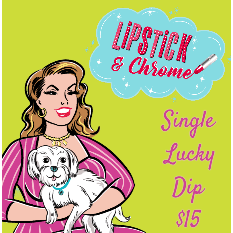 Lipstick & Chrome Lucky Dip mystery acrylic brooch — limited edition retro pin surprise