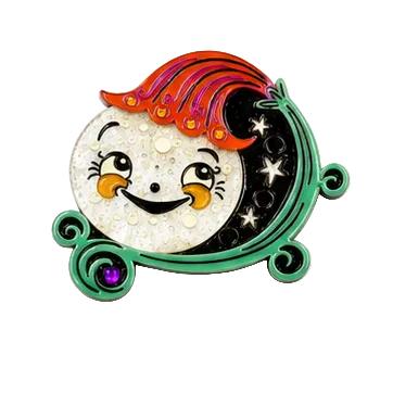 Peeking Petalluna Brooch by Johanna Parker x Lipstick & Chrome -ORANGE – view 2