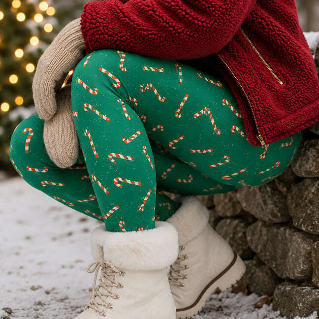 "Peppermint Twist" Buttery Soft Leggings by Lipstick & Chrome – view 2
