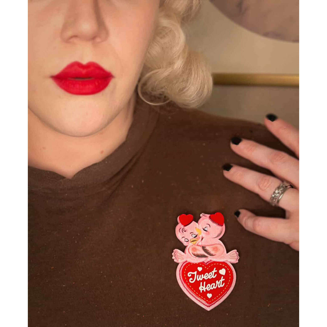 Tweet Heart Brooch by 50's Vintage Dame x Lipstick & Chrome – view 3