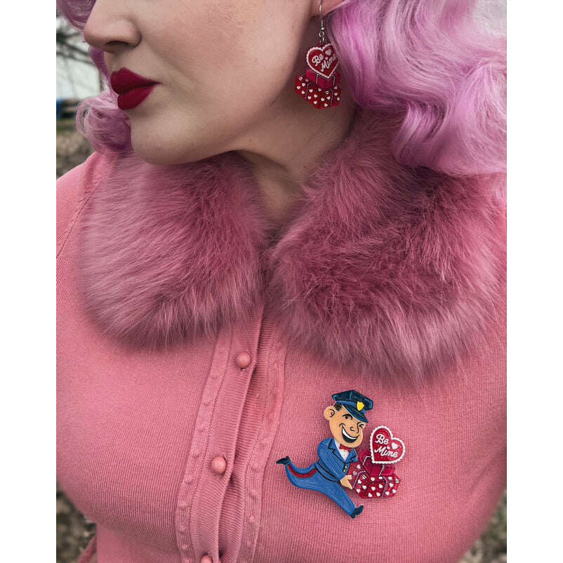 Valentine's Happy Mail Earrings by 50's Vintage Dame x Lipstick & Chrome – view 3