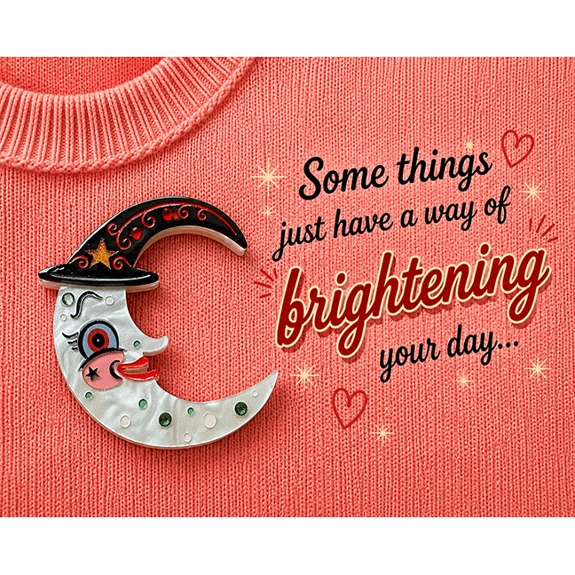 Witchy Crescent Moonhilda Brooch by Johanna Parker x Lipstick & Chrome