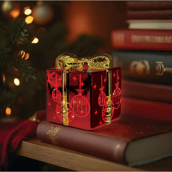 Old World Christmas Lit Ornamental Glass Gift Box