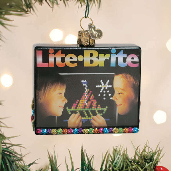 Old World Christmas Lite Brite Box Blown Glass Ornament