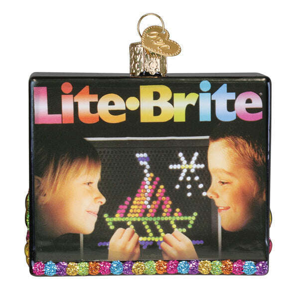 Old World Christmas Lite Brite Box Blown Glass Ornament
