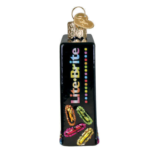 Old World Christmas Lite Brite Box Blown Glass Ornament