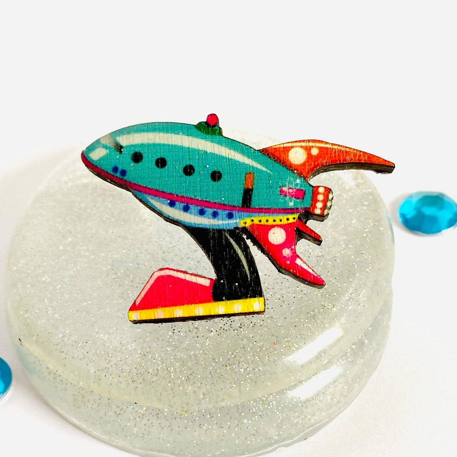 Little Atomic Rocket Pin by Rosie Rose Parker - Quirks!