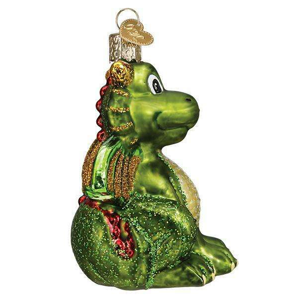 Old World Christmas Little Dragon Blown Glass Ornament