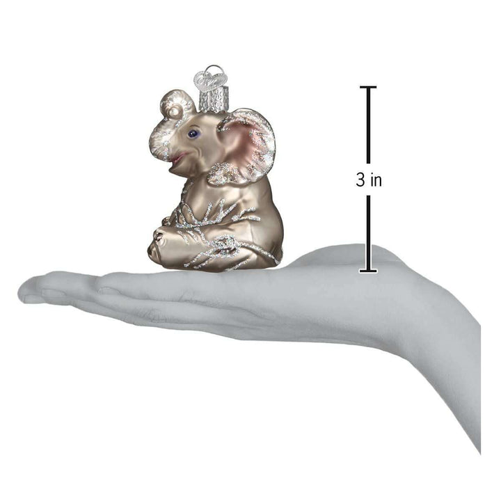Old World Christmas Little Elephant Blown Glass Ornament