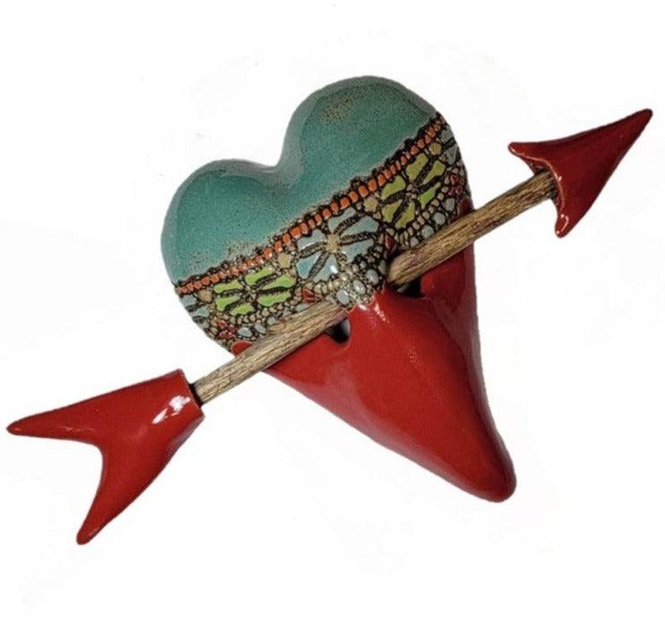 Little Harlequin in Red Wall Heart by Laurie Pollpeter Eskenazi - Quirks!