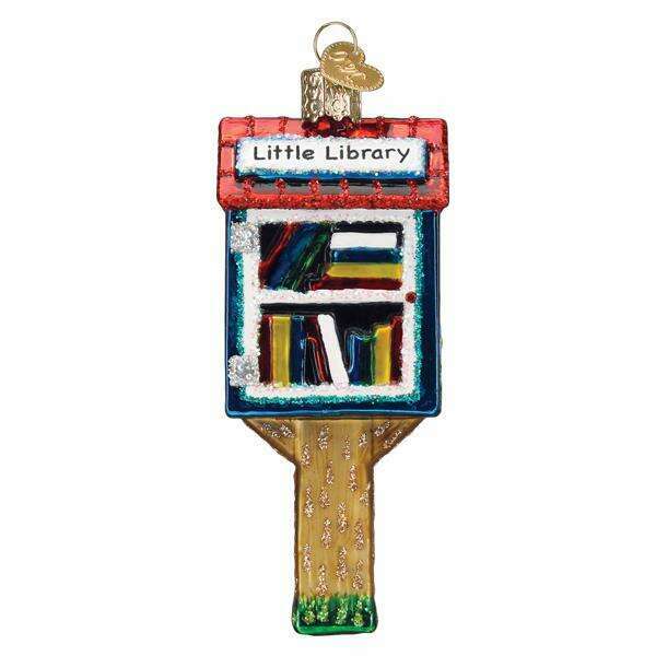Old World Christmas Little Library Blown Glass Ornament