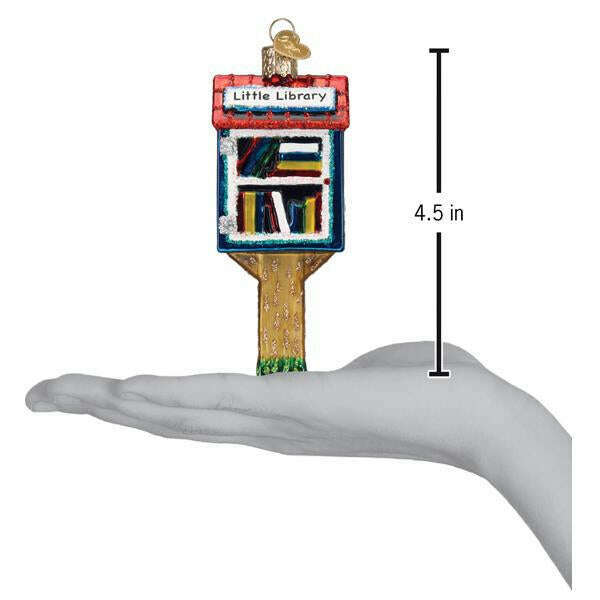 Old World Christmas Little Library Blown Glass Ornament