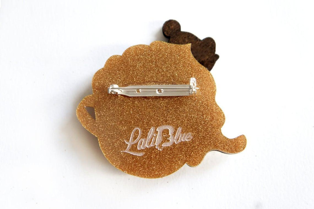 Little Mouse on Cappuccino Cream Brooch by Laliblue - Quirks!